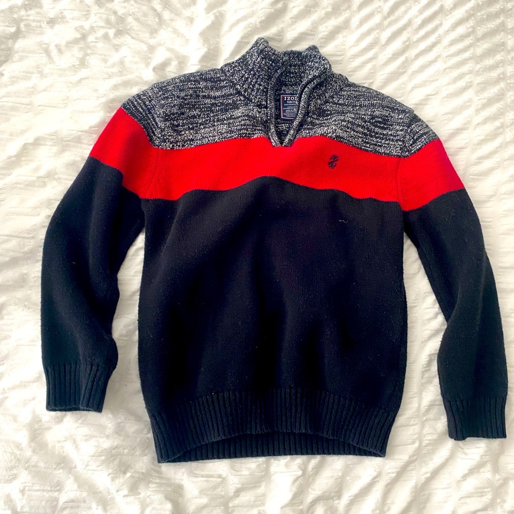 (3/$20) Izod Black and Red Men's Sweater